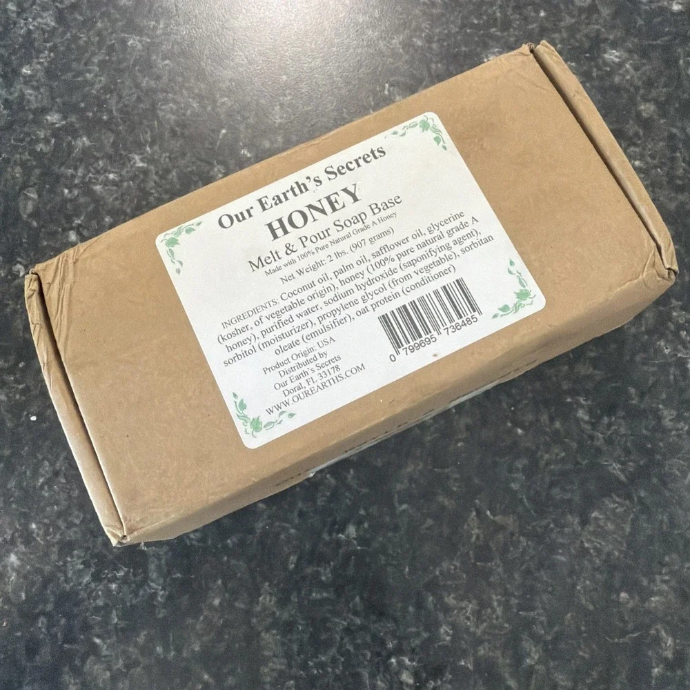 2lb Melt & Pour Soap Base Our Earth's Secrets 100% Pure Natural Grade A Honey